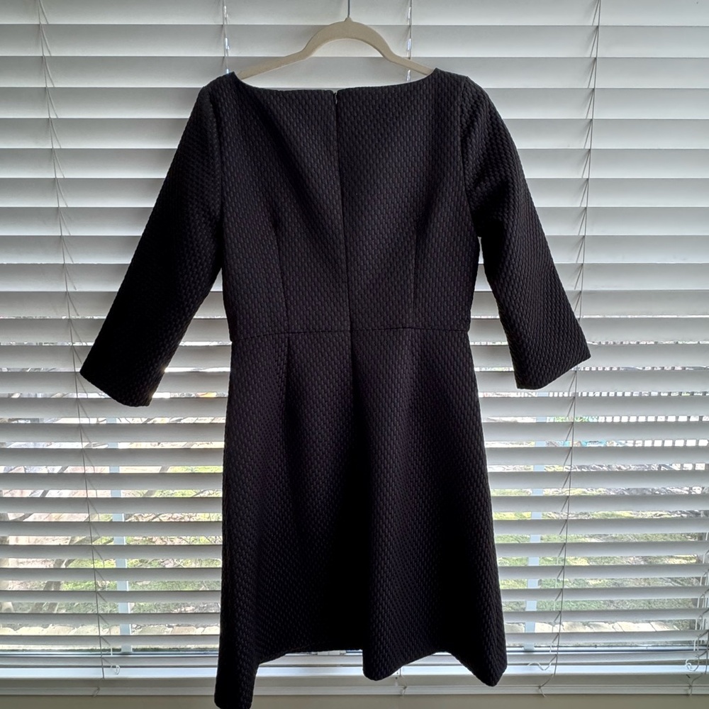 J. Crew Black Textured 3/4 Sleeve Sheath Dress Size 8 - Picture 3 of 15